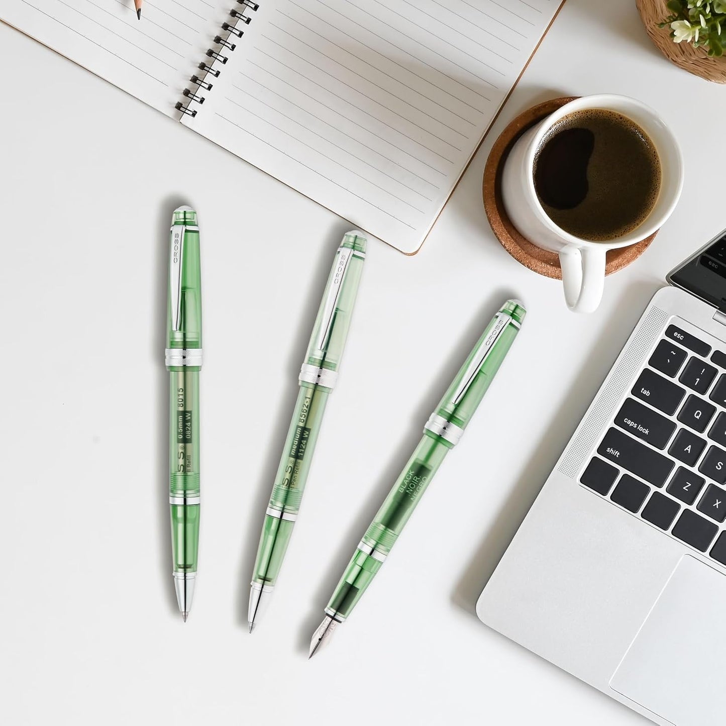 Cross Bailey Light Polished Blue Resin Rollerball Pen - Professional Pen for Effortless Writing - Journaling, Note-Taking & More - Black Ink - Easy Handling - Includes Gift Box