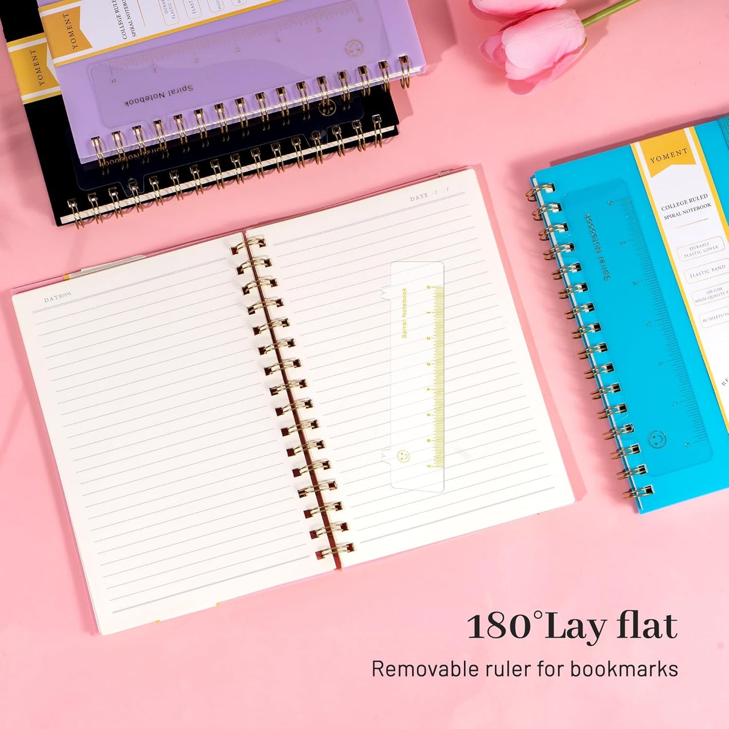 Yoment Graph Paper Spiral Notebook A5 Graphing Notebook 160 Pages Graph Paper Notebook Spiral Bound Waterproof Plastic Hardcover Spiral Journal 5x7 Grid Notebooks for Note Taking,Black