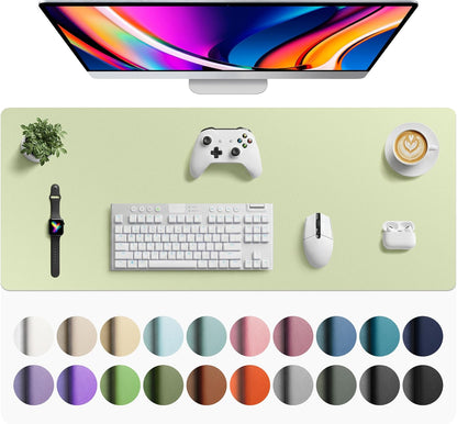 Aothia Non-Slip Waterproof PU Leather Desk Pad Protector for Mouse, Writing Desk, Office, Home, Laptop Blotter, 23.6" x 13.7", Black - Colors A