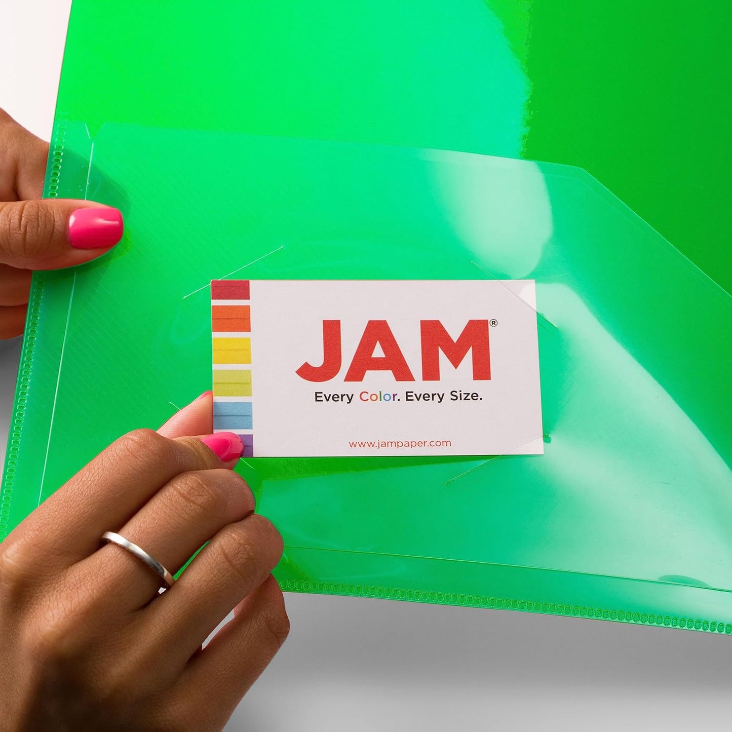 JAM PAPER Plastic 0.75 inch Binder - Clear 3 Ring Binder - Sold Individually