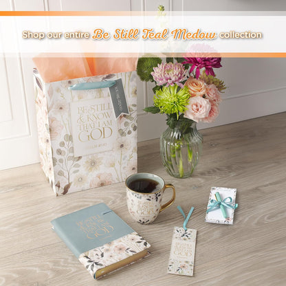 Christian Art Gifts Compact Magnetic Notepad & Medium Ballpoint Pen Set: Trust in the Lord Inspirational Scripture, Shopping Lists, Memos, Reminders, 70 Lined Easy Tear-off Sheets, Purple/Teal Floral