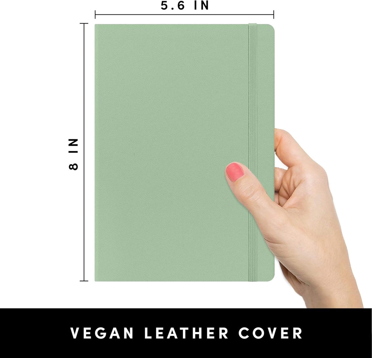 PAPERAGE Lined Journal Notebook, (Black), 160 Pages, Medium 5.6 in x 8 in - 100 GSM Thick Paper – Hardcover Journaling Notebook for Work, School & Note Taking