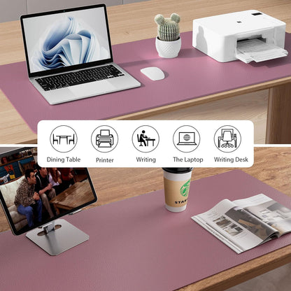 Aothia Non-Slip Waterproof PU Leather Desk Pad Protector for Mouse, Writing Desk, Office, Home, Laptop Blotter, 23.6" x 13.7", Black - Colors B