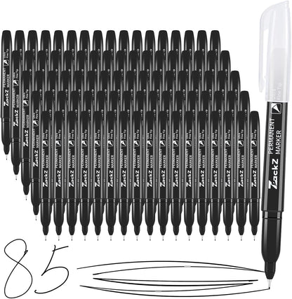 Ultra Fine Point Permanent Black Marker, 18 pack Permanent Markers, Permanent Markers Ultra Fine Tip 0.4 mm Tip, Waterproof & Fade-Proof Ink, Quick Drying, Writing on Paper, Plastic, Metal, Glas