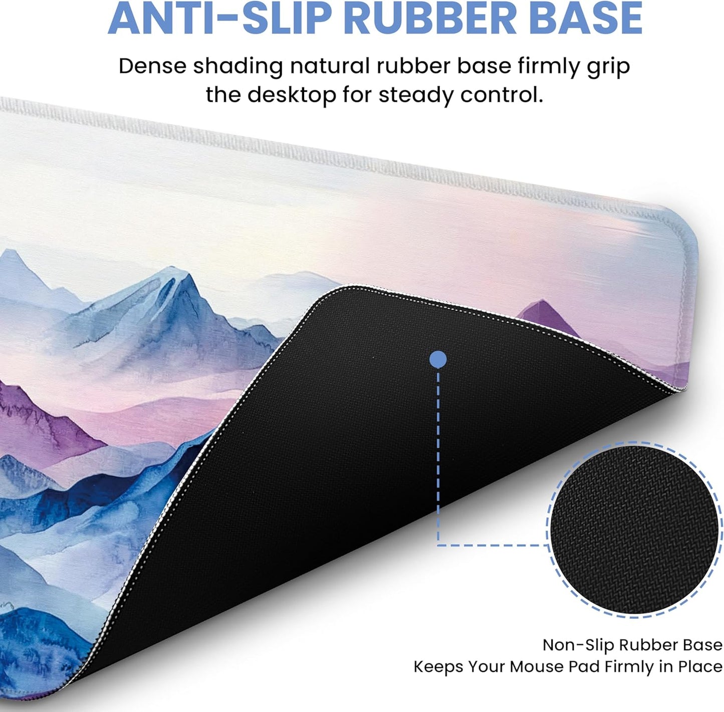 Large Mouse Pad for Desktop, Cute Desk Mat Pad Protector for Work & Gaming, Aesthetic Pretty Anti-Slip Laptop Blotter Cover for Office School Home Supplies, Wildflowers, 31.5" x 11.8"