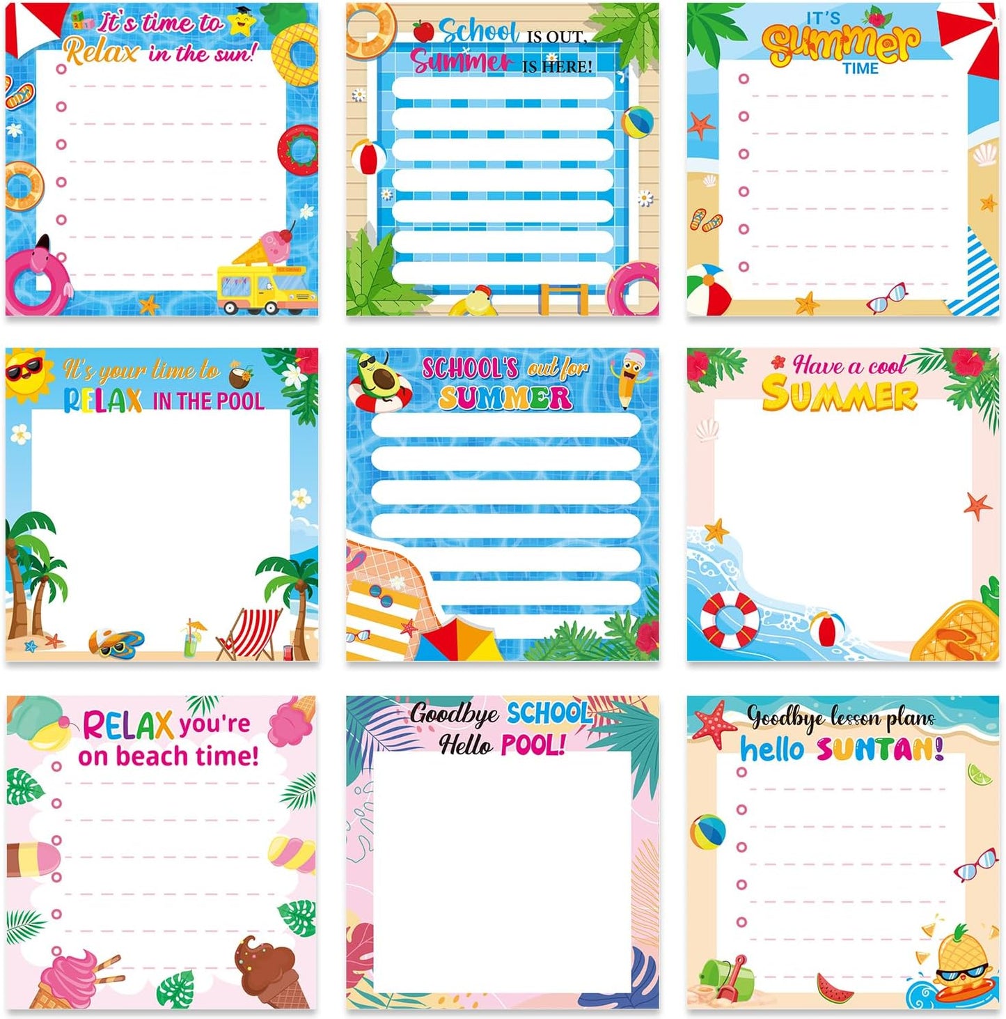 Inspirational Sticky Notes Gifts - 9 Pack Funny Positive Quotes Notepads 3x3 Inches, Fun Motivational Self-Adhesive Memo Pads Office Study Supplies for Friends Coworkers (450 Sheets)