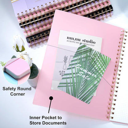 Yoment Graph Paper Spiral Notebook A5 Graphing Notebook 160 Pages Graph Paper Notebook Spiral Bound Waterproof Plastic Hardcover Spiral Journal 5x7 Grid Notebooks for Note Taking,Black