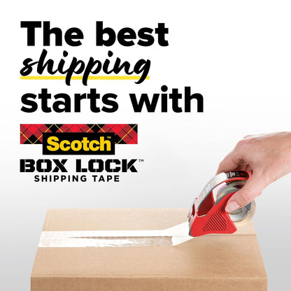 Scotch Box Lock Packing Tape, Clear, Extreme Grip Box Packaging Tape for Shipping and Mailing, 1.88 in x 54.6 yd, 6 Rolls