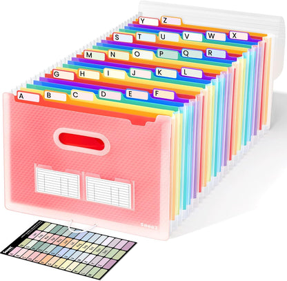 Sooez Upgraded Accordion File Organizer, Expanding File Folder with Deeper 12 Pockets - Never Cover Up Index Tabs, Monthly Bill Paper Receipt Document Organizer, Letter A4 Size for Home Office School