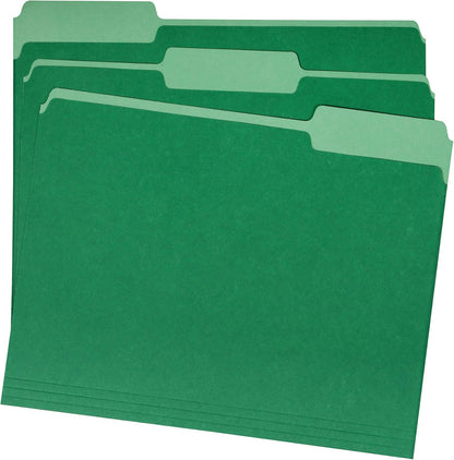 Amazon Basics Manila File Folders, Letter Size, 1/2 Tab in Left and Right Positions, 8.5" x 11", 36-Pack