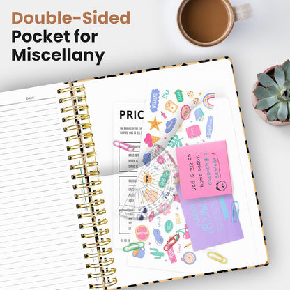 Large Spiral Notebook with Dividers & Tabs, 8.5" x 11" Hardcover 5 Subject Notebook for Work, 280 pages, College Ruled, Cute Journal for Women, Perfect for Study & Office Note Taking, Garden