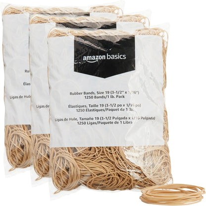 Amazon Basics Assorted Size and Color Rubber Bands, Strong Elastic Stretch Office Supplies, 0.5 lb. Variety Assortment