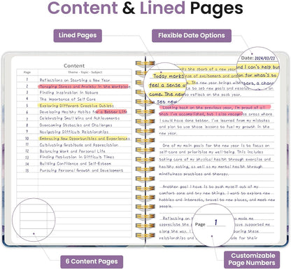 Lined Spiral Notebook Journal for Work, 300 Pages Thick B5 (7.1"x10") College Ruled Journal for Women & Writing, Hardcover Notebook for Note Taking, Perfect for Office Home School Supplies, Purple