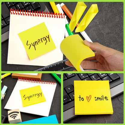 100 Pack Sticky Notes Bulk 3 x 3 in Self-Stick Note Pads Colorful Posted Note in 20 Colors Adhesive Paper Memo 50 Sheets/Pad Easy to Post for Office Home School Meetings Notebook Wall Door Window