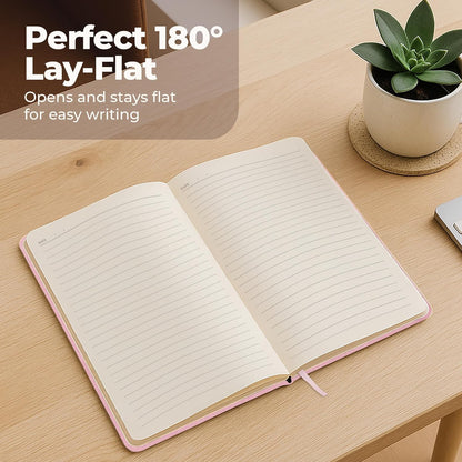 Classic Lined Journal Notebook 8.5x11" A4 Hardcover Leather - Brown - 200 Pages College Ruled Large with Sticky Tabs, Pockets, and Pen Loop for Writing and Journaling - Big Hardback Men and Women