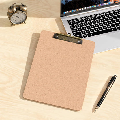 2 Pack Wood Retro Clipboards, 9 x 12.5'' Letter Size for Classroom, Students, Kid, 8.5 x 11'' Decoration Clip Board with Low Profile Copper Clip, Office & School Supplies