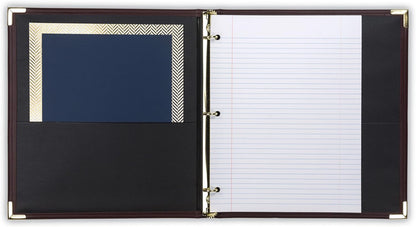 Samsill Classic Collection Leather 3 Ring Binder, Executive Presentation Portfolio, 0.5 Inch (Holds 100 Sheets), Brass Round Ring, Burgundy