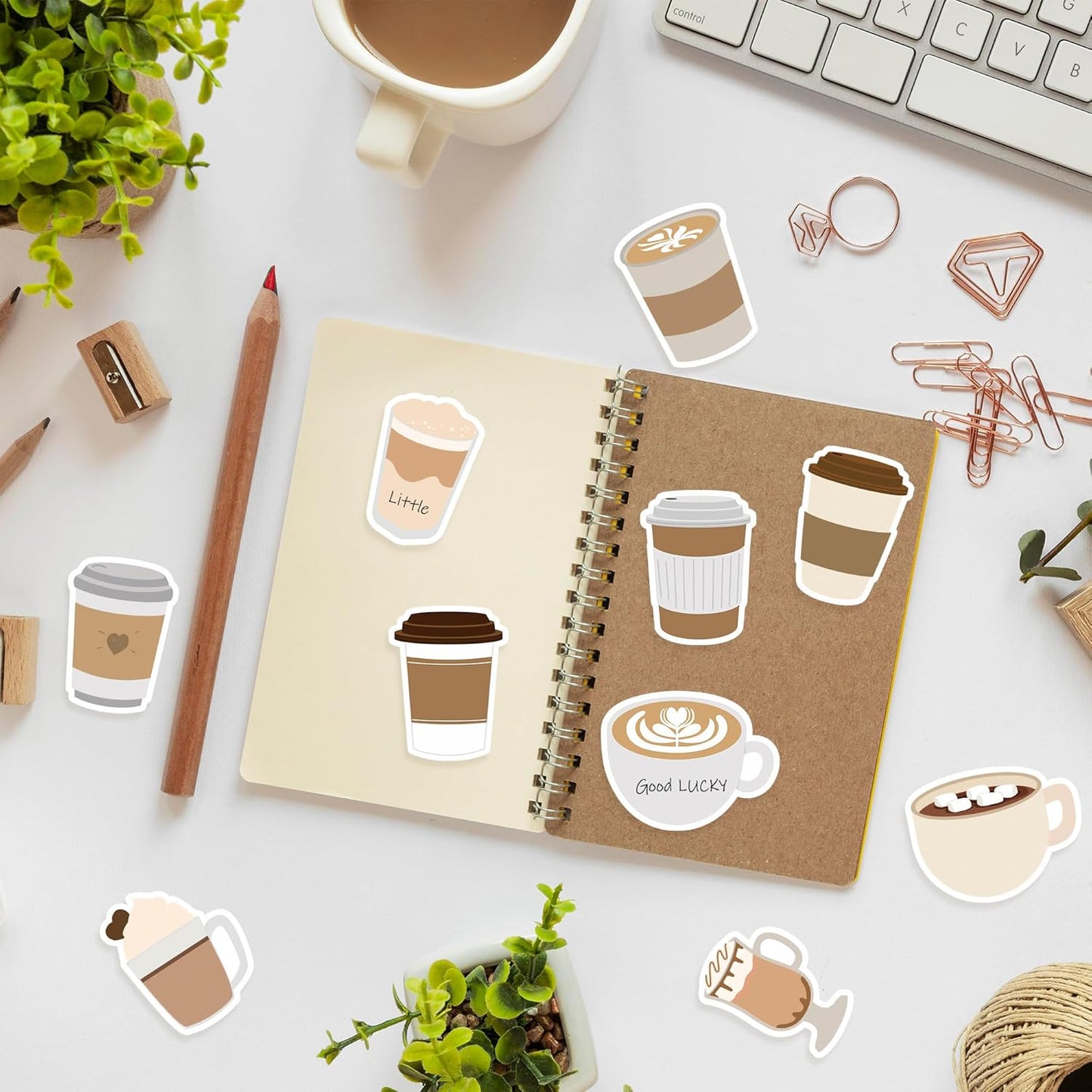 Xqumoi 30 Pack Teacher Sticky Notes - Funny Coffee Cup Self Sticky Notepads Writing Memo Pads for Teacher Appreciation Back to School Office Supplies Coffee Lover Gift Party Favors Goodies Bag Fillers