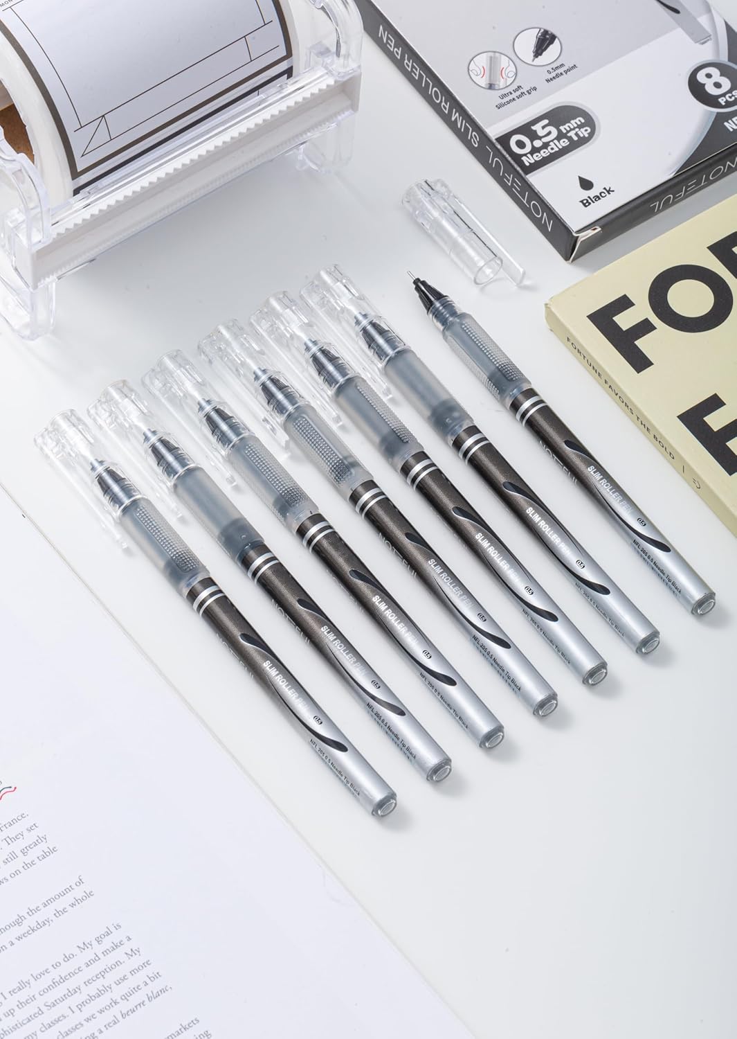 Liquid Ink Rollerball Pens, 0.7mm Medium Point Tip, Rolling pen for Drawing, Journaling and Smooth Writing - Pack of 8