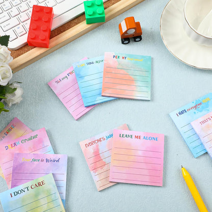 Yinder 48 Pcs Inspirational Sticky Notes Cute Motivational Sticky Notes Pad End of Year Employee Appreciation Gifts Bulk for Teacher Nurse Coworkers Office Supplies 3 x 3'' (Thank You,Dark Color)
