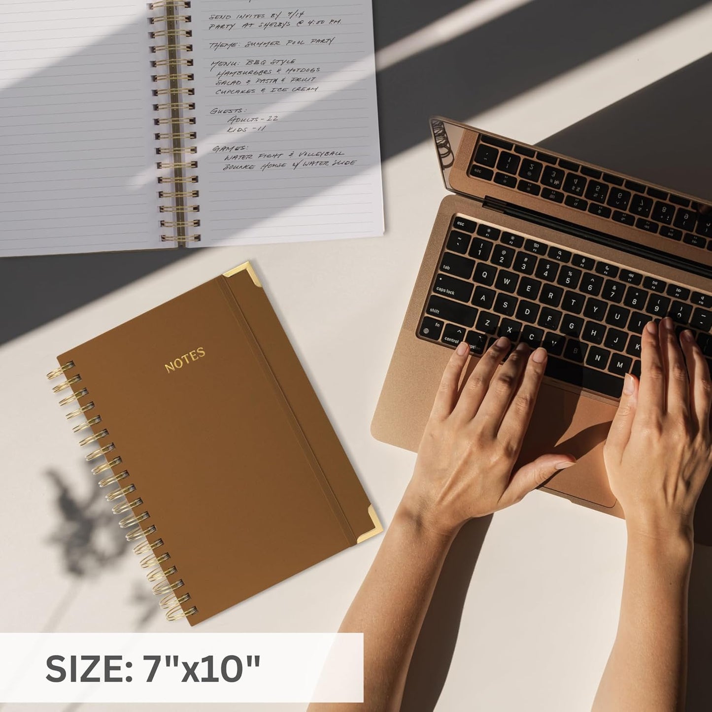 Aesthetic Thick Spiral Notebook Journal For Women in B5 Format - Modern Linen Hardcover College Ruled Note Book With 300 Lined Pages - Perfect For Writing And Staying Organized at Work or School