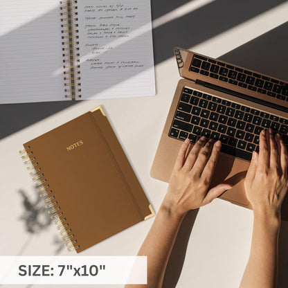 Aesthetic Thick Spiral Notebook Journal For Women in B5 Format - Modern Linen Hardcover College Ruled Note Book With 300 Lined Pages - Perfect For Writing And Staying Organized at Work or School