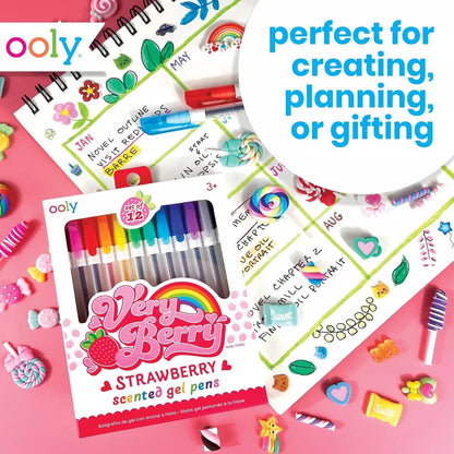 Ooly Scented Yummy Yummy Glitter Gel Pens Set of 12-1.00mm NIB Scented Glitter Pens for Kids and Adults, Art and Stationery Supplies