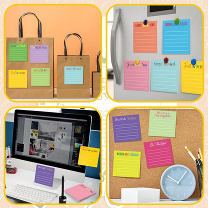 Yinder 48 Pcs Inspirational Sticky Notes Cute Motivational Sticky Notes Pad End of Year Employee Appreciation Gifts Bulk for Teacher Nurse Coworkers Office Supplies 3 x 3'' (Thank You,Dark Color)