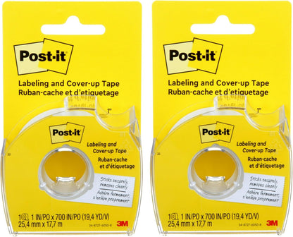 Post-it : Removable Cover-Up Tape, Non-Refillable, 1" x 700" roll -:- Sold as 2 Packs of - 1 - / - Total of 2 Each