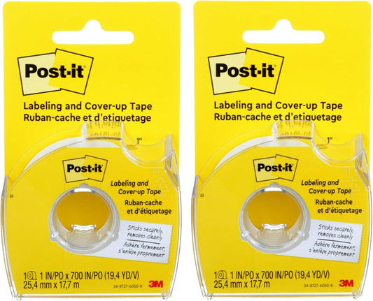 Post-it : Removable Cover-Up Tape, Non-Refillable, 1" x 700" roll -:- Sold as 2 Packs of - 1 - / - Total of 2 Each