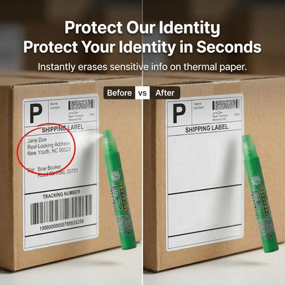 Privacy Cover Spray Pen for Thermal Paper Receipts & Shipping Labels, 10ml Correction Fluid Pen for Covering Personal Information on Documents, Packages and Labels