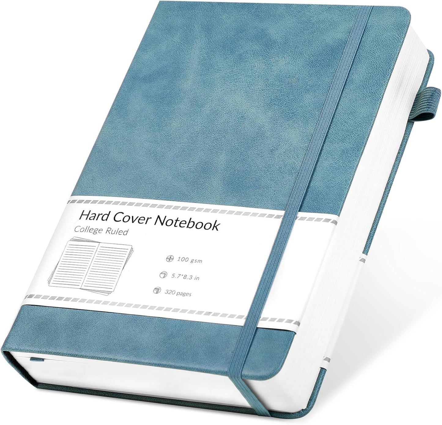 CAGIE Bullet Dotted Journal Notebook 320 Pages 100 GSM Paper Hardcover A5 Dot Grid Notebook Leather Journals for Writing Women Men Work Journaling, Green