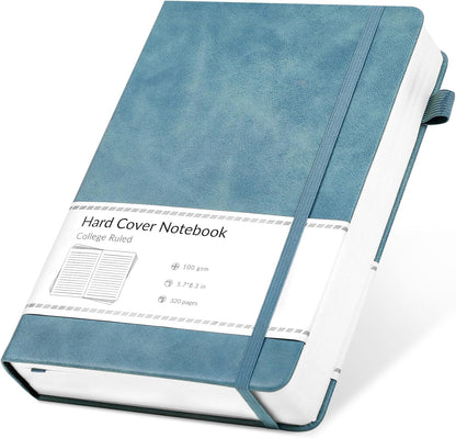 CAGIE Bullet Dotted Journal Notebook 320 Pages 100 GSM Paper Hardcover A5 Dot Grid Notebook Leather Journals for Writing Women Men Work Journaling, Green