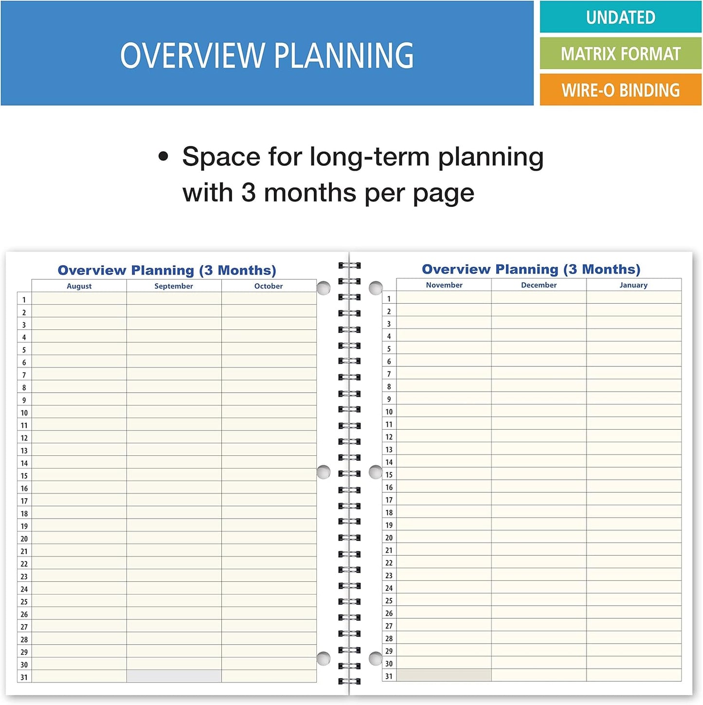 Elan Publishing Company Student Academic Planner 8 1/2 x 11" Weekly View (AOTAP-Undated)