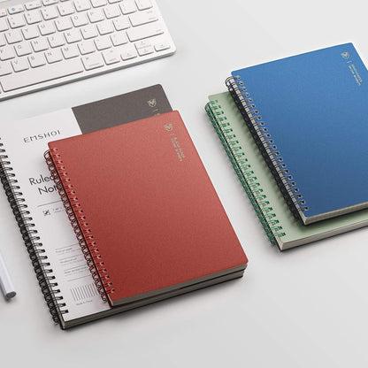 EMSHOI Dotted Journal Spiral Notebook 5.7" x 8.22" - 4 Pack 640 Pages 100gsm Thick Paper, A5 Dot Grid Notebook, Plastic Hardcover Dotted Notebook for Journaling Writing