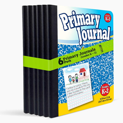 Better Office Products Primary Journal, Hardcover, Primary Composition Book Notebook - Grades K-2, 100 Sheet, One Subject, primary composition notebook with picture space