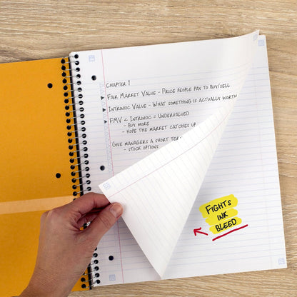 Five Star Spiral Notebook + Study App, 3 Subject, College Ruled Paper, 8-1/2" x 11", 150 Sheets, Fights Ink Bleed, Water Resistant Cover, Amethyst Purple (38746)