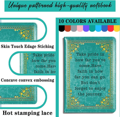 Inspirational Gift Appreciate Lined Journal Notebook Graduation Gift Take Pride In How Far You've Come Writing Notebook Encouragement Gift,1 Pack (Yellow),(Take pride-Yellow)