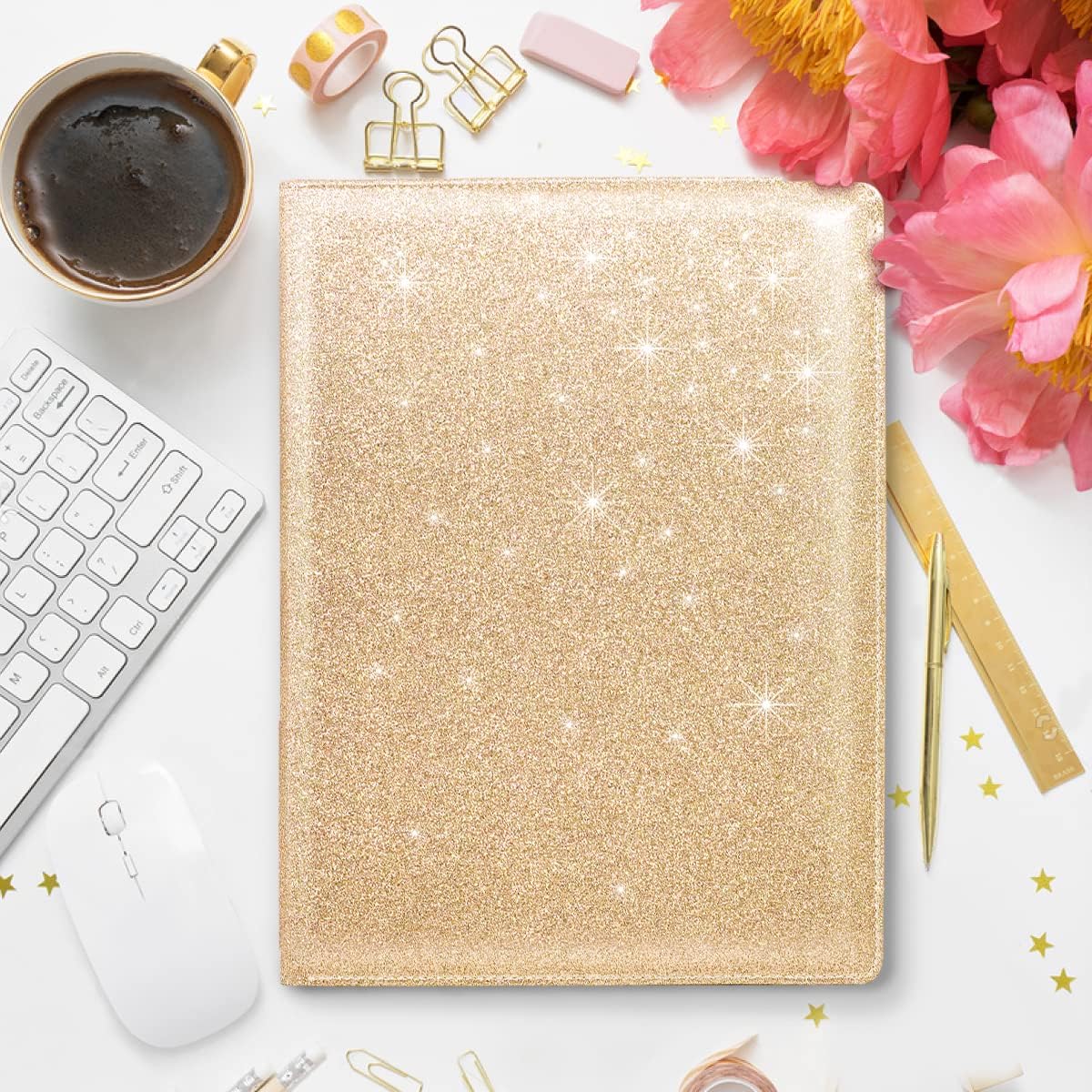 WAVEYU Resume Portfolio Folder, Padfolio Clipboard, Writing Portfolio Leather Clipboard with Cover for Legal Pad Holder Letter Size A4 for Business Conference Notepad Clip Boards, Purple