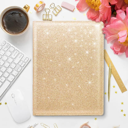 WAVEYU Resume Portfolio Folder, Padfolio Clipboard, Writing Portfolio Leather Clipboard with Cover for Legal Pad Holder Letter Size A4 for Business Conference Notepad Clip Boards, Purple