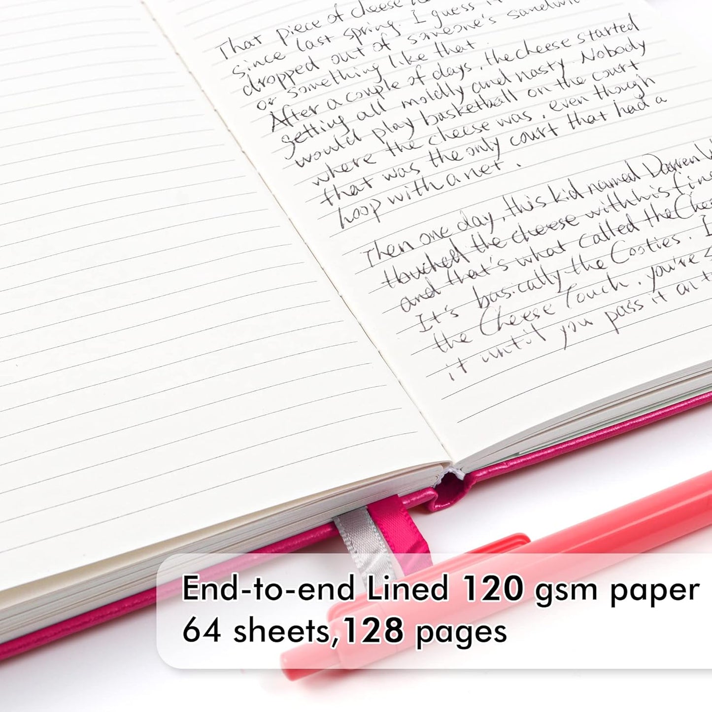 feela College Ruled Notebooks, 24 Pack Business Notebook Hardcover Lined Writing Journal with Pen Holder for Men Women Note Taking, with 24 Black Pens, 120 GSM, 5.1”x8.3”, A5, White