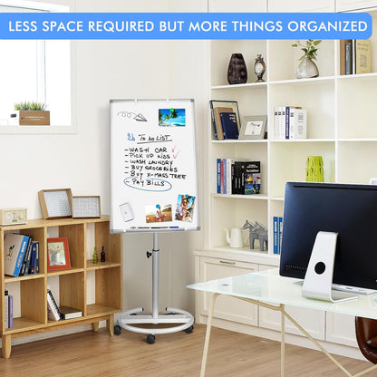 maxtek Mobile Dry Erase Board – 40x28 inches Magnetic Portable Whiteboard Stand Easel White Board Flipchart Easel Board with 25 Sheets Paper Pad for School Supplies
