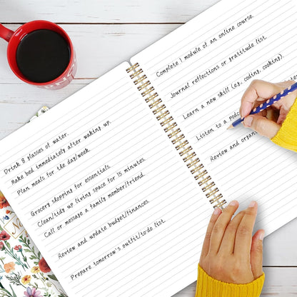 Spiral Notebook - Ruled Notebook/Journal, Lined Journal, 8.5'' x 10.5'', 55 Sheets/110 Pages, Journal for Women, Journal with Spiral Bound, Thick Paper, Back Pocket, Perfect for Office & School