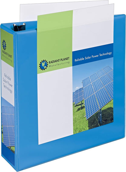 Avery Heavy-Duty View 3 Ring Binder, 3" One Touch Slant Rings, Holds 8.5" x 11" Paper, 1 Light Blue Binder (05601)