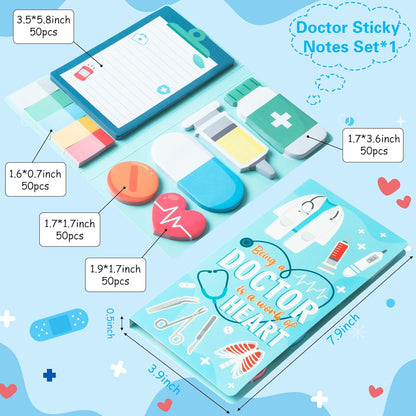 B1ykin Cute Sticky Notes Set - Stay Alive Skeleton Shaped Self-Stick Notes Pad, 550 Sheets Writing Memo Pages Sticky Notepad for Teacher Appreciation Gifts, School Office Supplies (Funny Skeleton) - Colors A