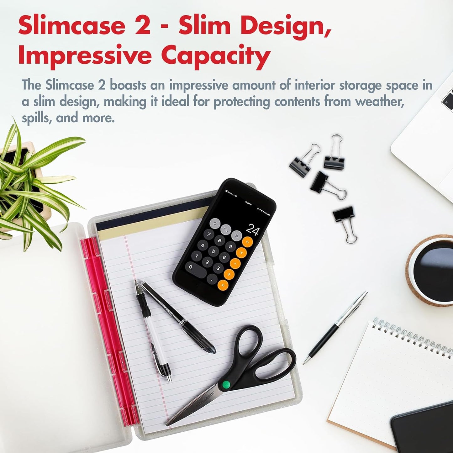 Dexas Slimcase 2 Plastic Clipboard with Storage and Side Opening, Black, Office Supplies Clipboards to Organize, Carry and Store, A4 Holder, Style and Functionality Nursing Clipboards