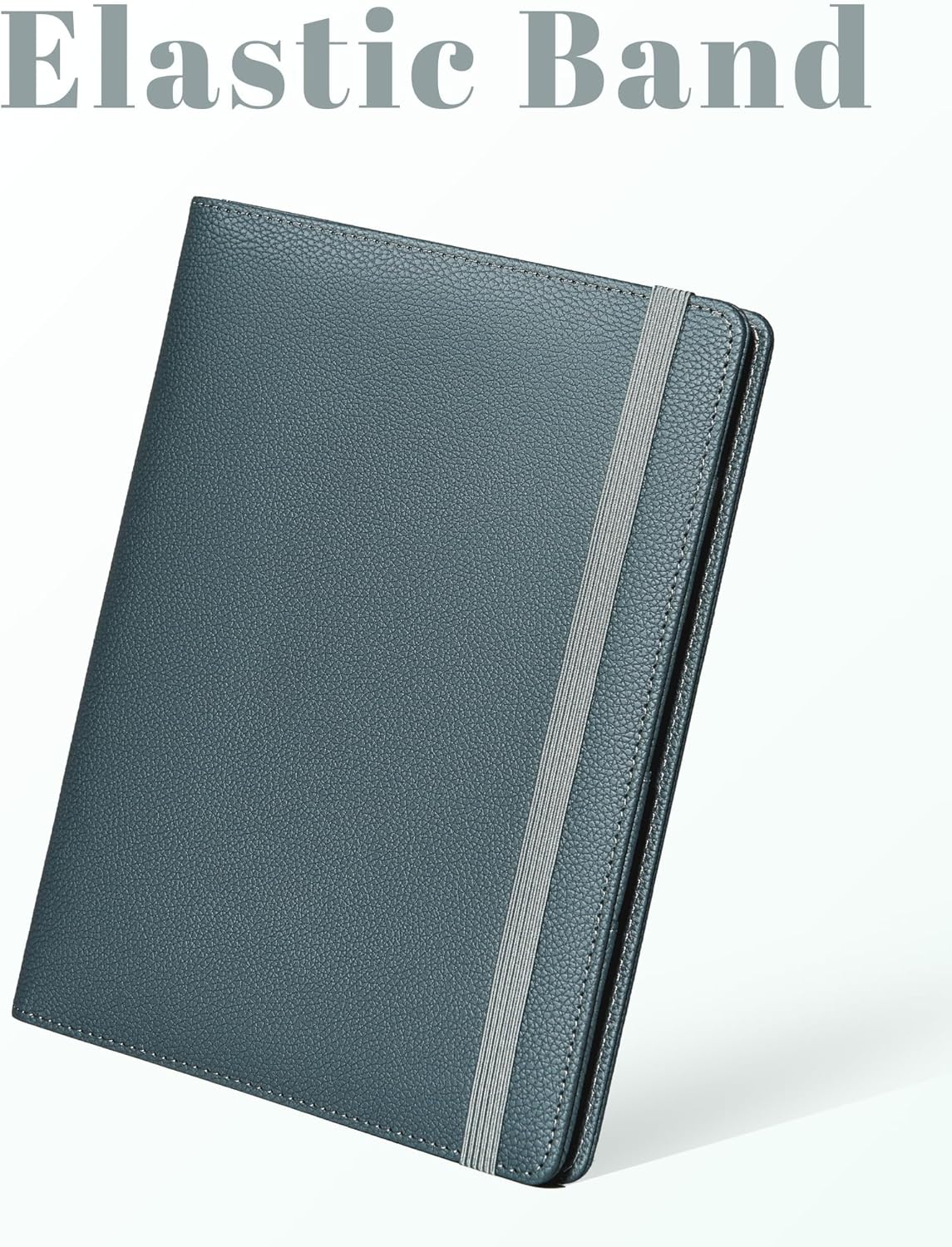 Small Clipboard Junior Padfolio Folio 7 x 9 Writing Pad Refillable, Mymazn Faux Leather Folder A5 for Notepad 5 x 8 Junior Size Portfolio (Black)