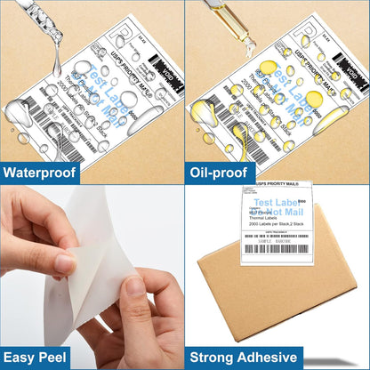 9527 Product Fanfold 4 x 6 Direct Thermal Labels White Perforated Shipping Labels, 500pcs per Stack,1 Stack