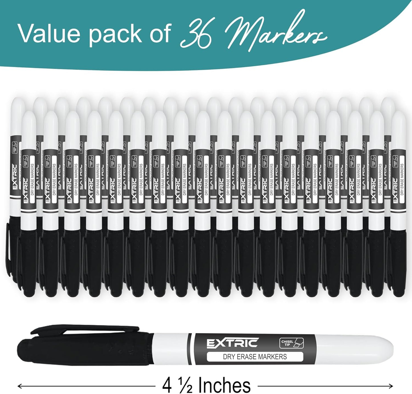 EXTRIC Green Dry Erase Markers, 36 Count Whiteboard Markers Chisel Tip, Bulk Classroom White Board Marker Dry Erase, Low Odor Chisel Tip Erasable Markers
