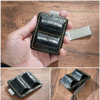 LUOOHL Journal Leather Pen Holder With Clip Notebook Double Slot Clip For Planner Folder Clipboard Planner Pen Sleeve